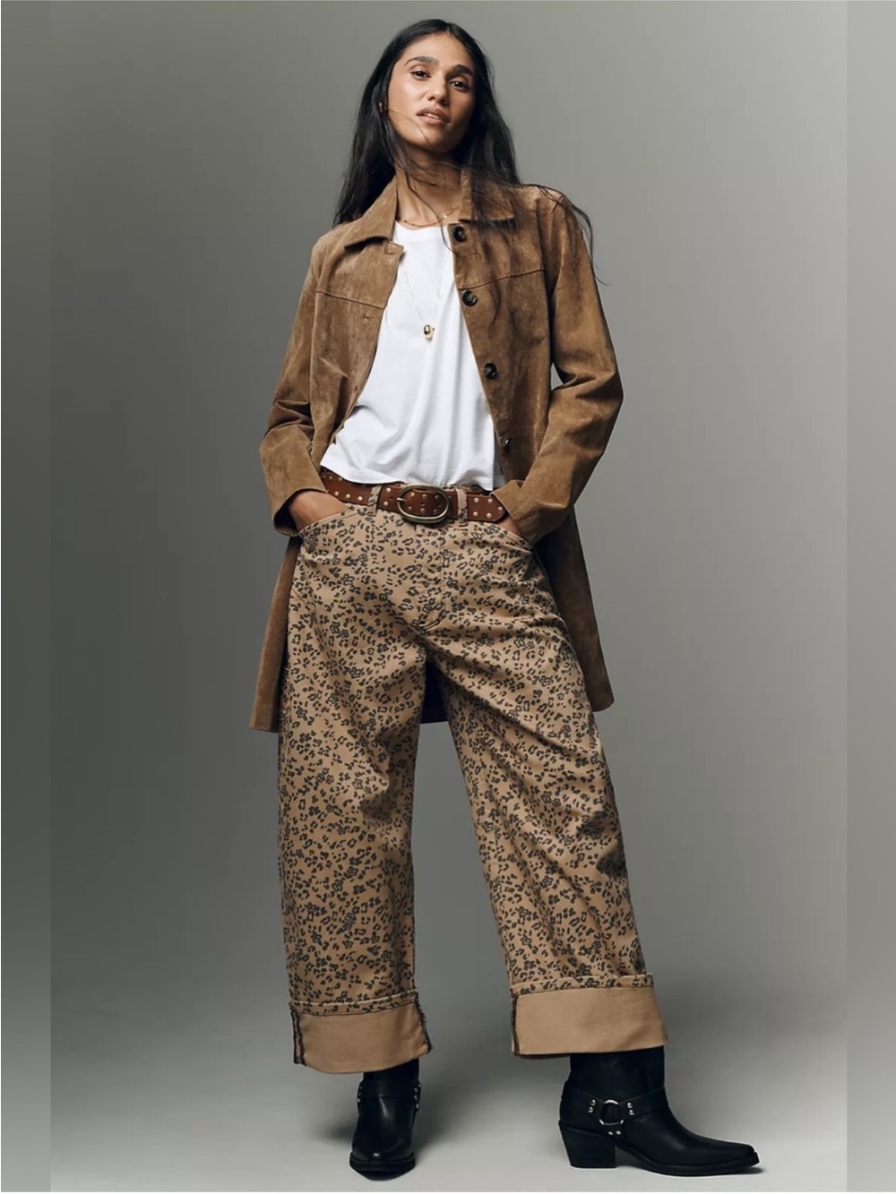 NWOT Pilcro Kayden High-Rise Carpenter Barrel Jeans Animal Print 30